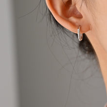 Load image into Gallery viewer, LUOWEND 18K Gold Real Natural Diamond Hoop Earrings for Women