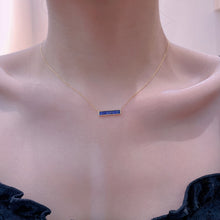 Load image into Gallery viewer, LUOWEND 18K Yellow Gold Real Natural Sapphire Gemstone Necklace for Women