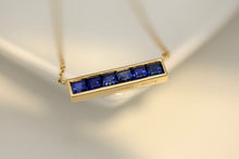 Load image into Gallery viewer, LUOWEND 18K Yellow Gold Real Natural Sapphire Gemstone Necklace for Women
