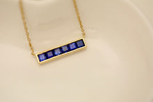 Load image into Gallery viewer, LUOWEND 18K Yellow Gold Real Natural Sapphire Gemstone Necklace for Women