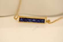 Load image into Gallery viewer, LUOWEND 18K Yellow Gold Real Natural Sapphire Gemstone Necklace for Women