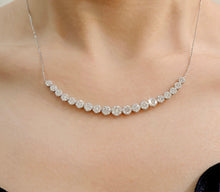 Load image into Gallery viewer, LUOWEND 18K White Gold Real Natural Diamond Necklace for Women