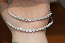 Load image into Gallery viewer, LUOWEND 18K White Gold Real Natural Diamond Necklace for Women