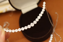 Load image into Gallery viewer, LUOWEND 18K White Gold Real Natural Diamond Necklace for Women