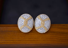 Load image into Gallery viewer, LUOWEND 18K Yellow Gold Real Natural Diamond Stud Earrings for Women