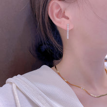 Load image into Gallery viewer, LUOWEND 18K White Gold Real Natural Diamond Drop Earrings for Women