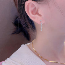 Load image into Gallery viewer, LUOWEND 18K White Gold Real Natural Diamond Drop Earrings for Women