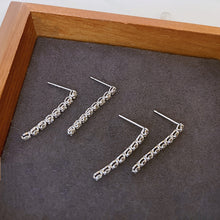 Load image into Gallery viewer, LUOWEND 18K White Gold Real Natural Diamond Drop Earrings for Women