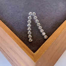 Load image into Gallery viewer, LUOWEND 18K White Gold Real Natural Diamond Drop Earrings for Women