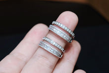 Load image into Gallery viewer, LUOWEND 18K White Gold Real Natural Diamond Ring for Women