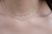 Load image into Gallery viewer, LUOWEND 18K White or Rose Gold Real Natural Diamond Necklace for Women