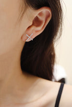 Load image into Gallery viewer, LUOWEND 18K White or Yellow Gold Real Natural Diamond Stud Earrings for Women