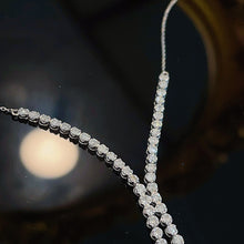 Load image into Gallery viewer, LUOWEND 18K White Gold Real Natural Diamond Necklace for Women