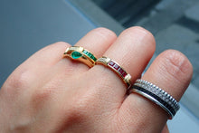 Load image into Gallery viewer, LUOWEND 18K Rose Gold Real Natural Gemstone and Diamond Ring for Women