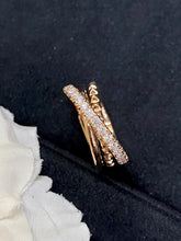 Load image into Gallery viewer, LUOWEND 18K Rose Gold Real Natural Diamond Ring for Women