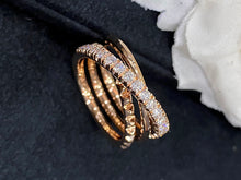 Load image into Gallery viewer, LUOWEND 18K Rose Gold Real Natural Diamond Ring for Women