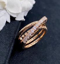 Load image into Gallery viewer, LUOWEND 18K Rose Gold Real Natural Diamond Ring for Women