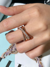 Load image into Gallery viewer, LUOWEND 18K Rose Gold Real Natural Diamond Ring for Women