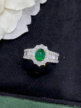Load image into Gallery viewer, LUOWEND 18K White Gold Real Natural Diamond Ring for Women