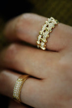 Load image into Gallery viewer, LUOWEND 18K Yellow Gold Real Natural Diamond Ring for Women