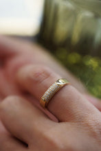 Load image into Gallery viewer, LUOWEND 18K Yellow Gold Real Natural Diamond Ring for Women