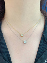 Load image into Gallery viewer, LUOWEND 18K White or Yellow Gold Real Natural Diamond Pendant Necklace for Women