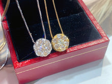 Load image into Gallery viewer, LUOWEND 18K White or Yellow Gold Real Natural Diamond Pendant Necklace for Women