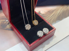 Load image into Gallery viewer, LUOWEND 18K White or Yellow Gold Real Natural Diamond Pendant Necklace for Women