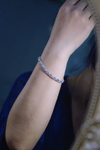 Load image into Gallery viewer, LUOWEND 18K White Gold Real Natural Aquamarine Bracelet for Women