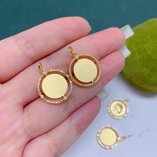 Load image into Gallery viewer, LUOWEND 18K Yellow Gold Real Natural Diamond Pendant Necklace for Women