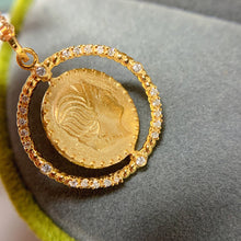 Load image into Gallery viewer, LUOWEND 18K Yellow Gold Real Natural Diamond Pendant Necklace for Women