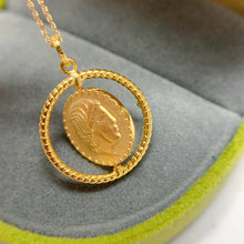 Load image into Gallery viewer, LUOWEND 18K Yellow Gold Real Natural Diamond Pendant Necklace for Women