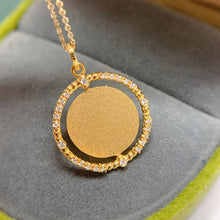 Load image into Gallery viewer, LUOWEND 18K Yellow Gold Real Natural Diamond Pendant Necklace for Women