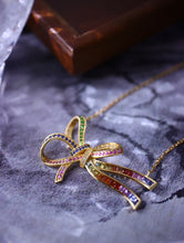 Load image into Gallery viewer, LUOWEND 18K Yellow Gold Real Natural Aquamarine Necklace for Women