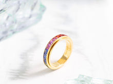Load image into Gallery viewer, LUOWEND 18K Yellow Gold Real Natural Aquamarine Ring for Women