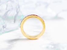 Load image into Gallery viewer, LUOWEND 18K Yellow Gold Real Natural Aquamarine Ring for Women