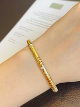 Load image into Gallery viewer, LUOWEND 18K Yellow Gold Real Natural Diamond Bangle for Women