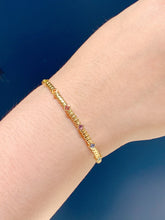 Load image into Gallery viewer, LUOWEND 18K Yellow Gold Real Natural Aquamarine Bangle for Women