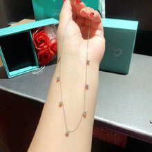 Load image into Gallery viewer, LUOWEND 18K White or Yellow Gold Real Natural Diamond Necklace for Women