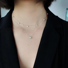 Load image into Gallery viewer, LUOWEND 18K White or Yellow Gold Real Natural Diamond Necklace for Women