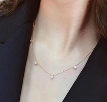 Load image into Gallery viewer, LUOWEND 18K White or Yellow Gold Real Natural Diamond Necklace for Women