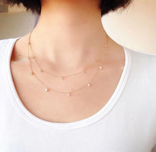 Load image into Gallery viewer, LUOWEND 18K White or Yellow Gold Real Natural Diamond Necklace for Women