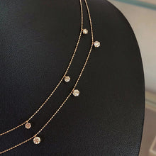 Load image into Gallery viewer, LUOWEND 18K White or Yellow Gold Real Natural Diamond Necklace for Women