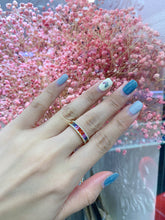 Load image into Gallery viewer, LUOWEND 18K Yellow Gold Real Natural Diamond and Aquamarine Ring for Women