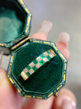 Load image into Gallery viewer, LUOWEND 18K Yellow Gold Real Natural Diamond and Emerald Ring for Women