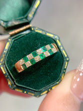 Load image into Gallery viewer, LUOWEND 18K Yellow Gold Real Natural Diamond and Emerald Ring for Women