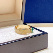 Load image into Gallery viewer, LUOWEND 18K Yellow Gold Real Natural Emerald Ring for Women