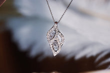 Load image into Gallery viewer, LUOWEND 18K White Gold Real Natural Diamond Pendant Necklace for Women