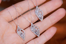 Load image into Gallery viewer, LUOWEND 18K White Gold Real Natural Diamond Pendant Necklace for Women