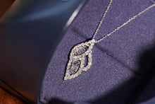 Load image into Gallery viewer, LUOWEND 18K White Gold Real Natural Diamond Pendant Necklace for Women